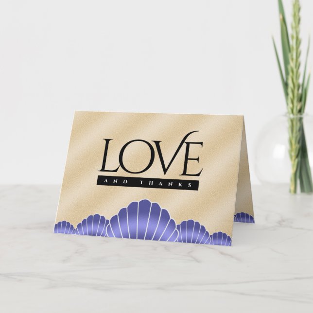 Tarjeta De Agradecimiento Elegante aniversario Boda de 17 conchas (Anverso)