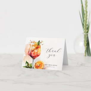 Tarjeta De Agradecimiento Elegante Aperol Spritz Despedida de Soltera