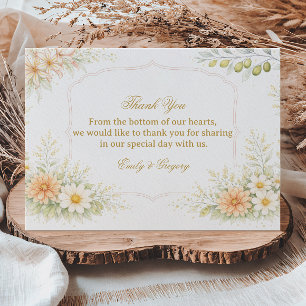 Tarjeta De Agradecimiento Elegante Apreciación Floral Suave