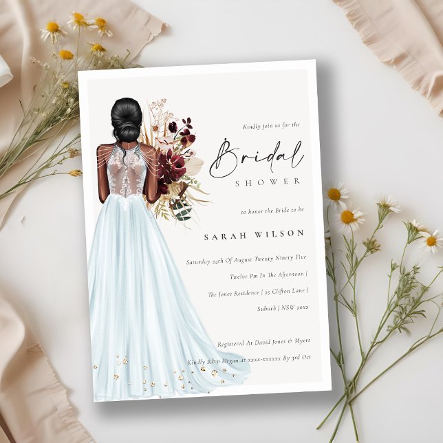 Tarjeta De Agradecimiento Elegante Aqua Boda Gown Bridal Shower Invite (Subido por el creador)