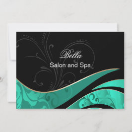 Tarjeta De Agradecimiento elegante aqua flourier Business Gracias Cartas