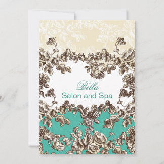 Tarjeta De Agradecimiento elegante aqua flourier Business Gracias Cartas