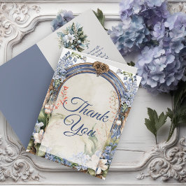 Tarjeta De Agradecimiento Elegante Arco Floral Barroco Gracias