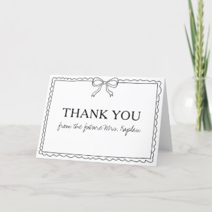 Tarjeta De Agradecimiento Elegante Arco Letra a Mano Personalizado Regalo de