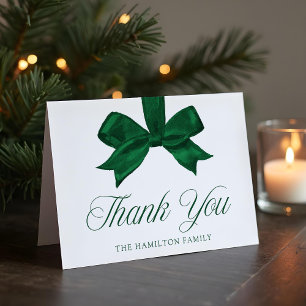 Tarjeta De Agradecimiento Elegante Arco Verde Baby Shower de Navidad