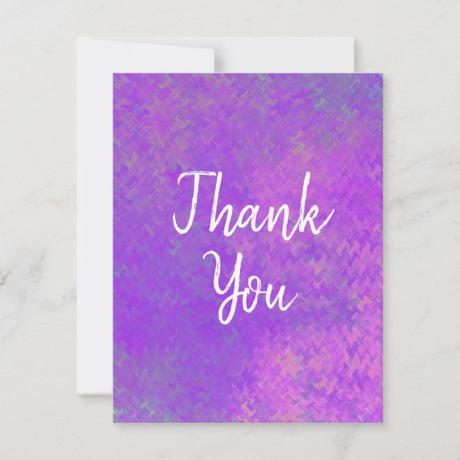 Tarjeta De Agradecimiento Elegante Artsy Marbling violeta (Anverso)