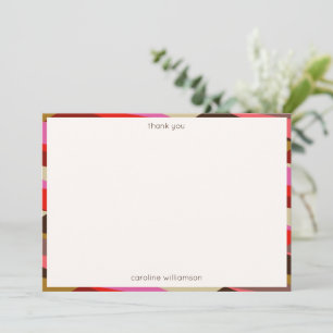 Tarjeta De Agradecimiento Elegante audaz borde geométrico de los 60 personal