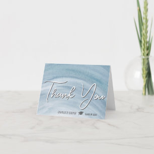 Tarjeta De Agradecimiento Elegante Azul Gracias Personalizado