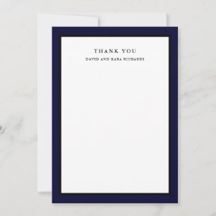 Tarjeta De Agradecimiento Elegante Azul marino