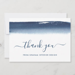Tarjeta De Agradecimiento Elegante Azul Marino Profesional de Negocios