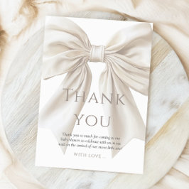 Tarjeta De Agradecimiento Elegante Baby Shower beige negro de género neutro