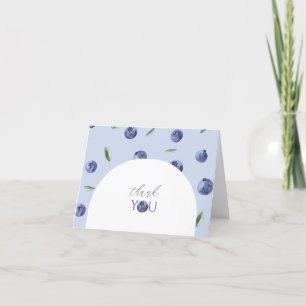 Tarjeta De Agradecimiento Elegante Baby Shower de arándanos azules Gracias