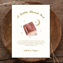 Tarjeta De Agradecimiento Elegante Baby Shower del Boho Book Moon