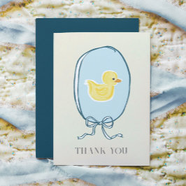 Tarjeta De Agradecimiento Elegante Baby Shower Rubber Ducky doblado