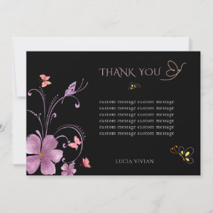 Tarjeta De Agradecimiento Elegante Baho Me Da Mariposas Bodas