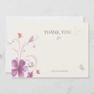 Tarjeta De Agradecimiento Elegante Baho Me Da Mariposas en el Estómago Boda