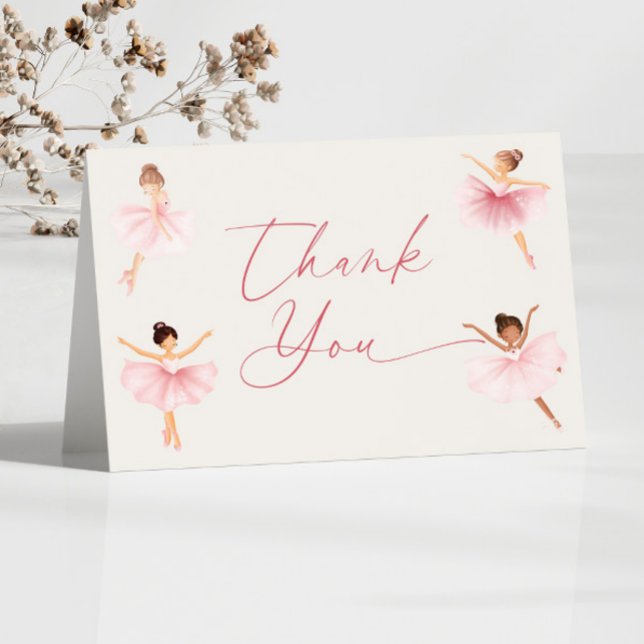Tarjeta De Agradecimiento Elegante ballet rosado Baby Shower (Subido por el creador)