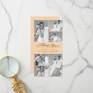 Tarjeta De Agradecimiento Elegante Banda De Vieiras 6 Boda De Moda Fotográfi