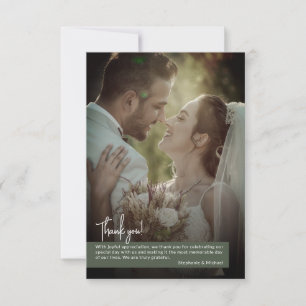 Tarjeta De Agradecimiento Elegante Banner de Foto Verde Musgo Oscuro para Bo
