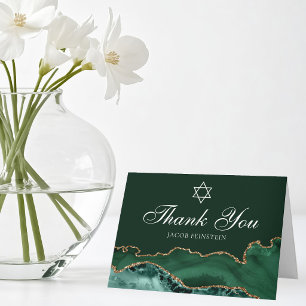 Tarjeta De Agradecimiento Elegante Bar Mitzvah judío Chic Estrella de David
