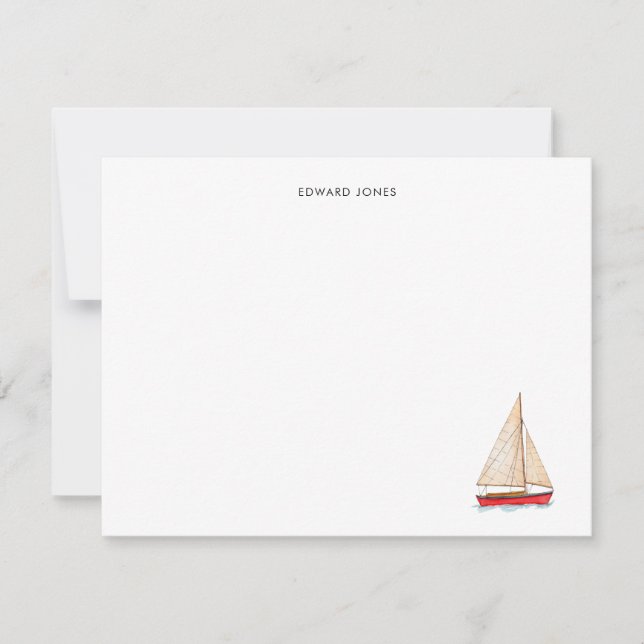 Tarjeta De Agradecimiento Elegante barco acuático (Anverso)