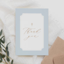 Elegante bautismo de niño cruzado de oro azul