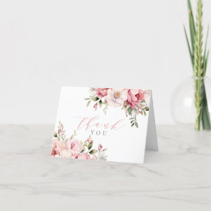 Tarjeta De Agradecimiento Elegante Bebé Rosa En Chica De Bloom Baby Shower D