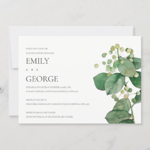 TARJETA DE AGRADECIMIENTO ELEGANTE BERRY LEAF FOLIAGE REHEARSAL DINNER INVIT