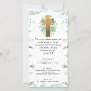 Tarjeta De Agradecimiento Elegante Blue Greenery Confirmation Bookmark Favor