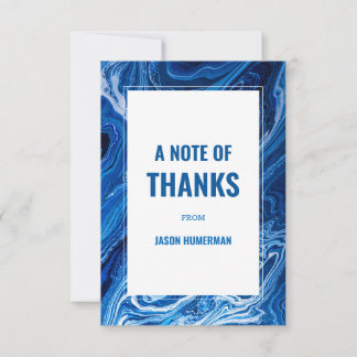 Tarjeta De Agradecimiento Elegante Blue Ocean Waves Bar Mitzvah