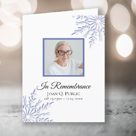 Tarjeta De Agradecimiento Elegante Blue Winter Snowflakes Funeral Sympathy