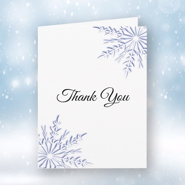 Tarjeta De Agradecimiento Elegante Blue Winter Snowflakes Sympathy Gracias (Subido por el creador)