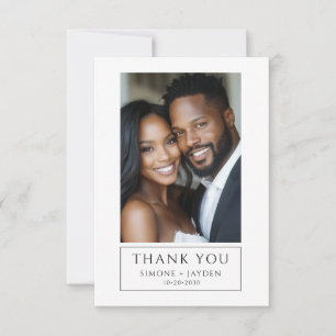 Tarjeta De Agradecimiento Elegante boda afroamericana 2 foto gracias