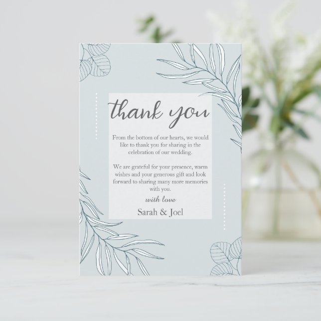 Tarjeta De Agradecimiento Elegante Boda Boho Wildflower (Anverso de pie)