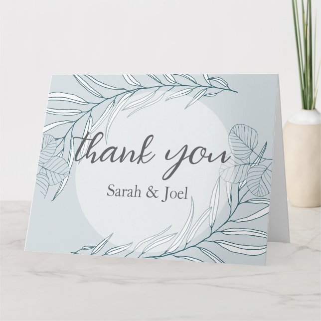 Tarjeta De Agradecimiento Elegante Boda Boho Wildflower (Anverso)