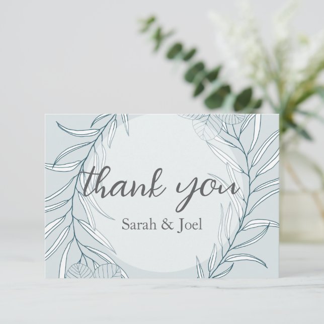 Tarjeta De Agradecimiento Elegante Boda Boho Wildflower (Anverso de pie)