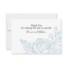 Elegante Boda Botánico Floral Blanco Azul