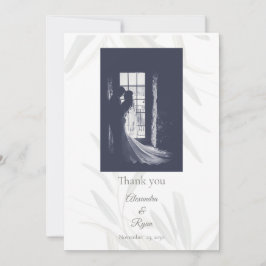 Tarjeta De Agradecimiento Elegante Boda Botánico Sage Green