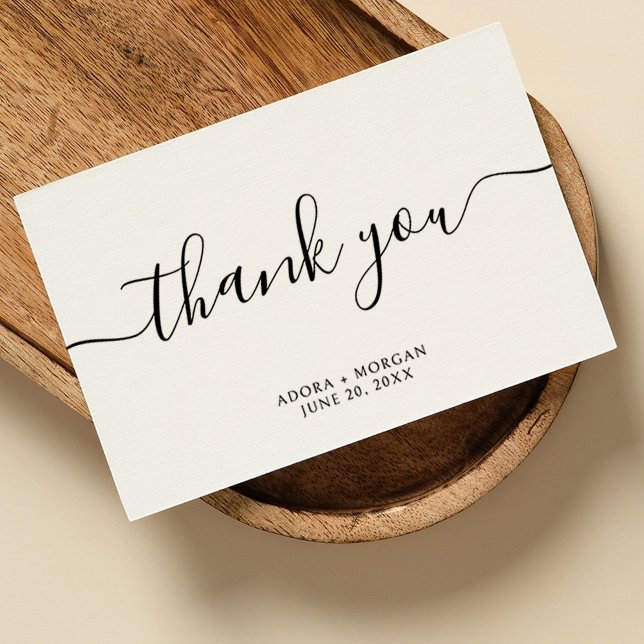 Tarjeta De Agradecimiento Elegante Boda Clásico de Caligrafía (Subido por el creador)