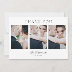 Tarjeta De Agradecimiento Elegante Boda clásico de Collage de fotos de época