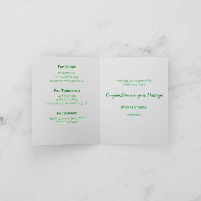 Tarjeta De Agradecimiento Elegante Boda con flores de marfil deseando felici (Interior)