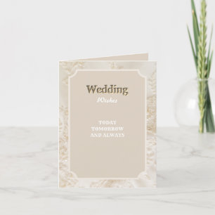 Tarjeta De Agradecimiento Elegante Boda con flores de marfil deseando felici