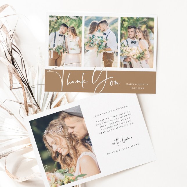 Tarjeta De Agradecimiento Elegante Boda con letras de mano 4 Foto (Subido por el creador)