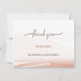 Tarjeta De Agradecimiento Elegante Boda Coral Terracotta