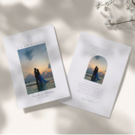 Tarjeta De Agradecimiento Elegante Boda cristiano monograma de foto minimali