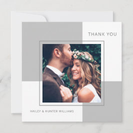 Tarjeta De Agradecimiento Elegante Boda cuadrado gracias con foto