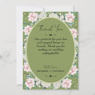 Tarjeta De Agradecimiento Elegante Boda de Abrazo Floral