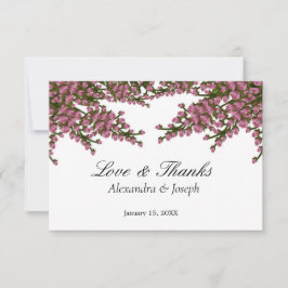 Tarjeta De Agradecimiento Elegante Boda de acuarela floral rosa