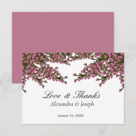 Tarjeta De Agradecimiento Elegante Boda de acuarela floral rosa