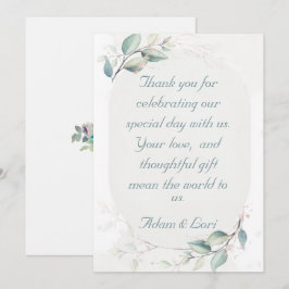Tarjeta De Agradecimiento Elegante Boda de Amor Botánico